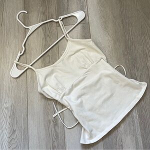 Brandy Melville Tank Top tie back corset victoria womens White one size coquette